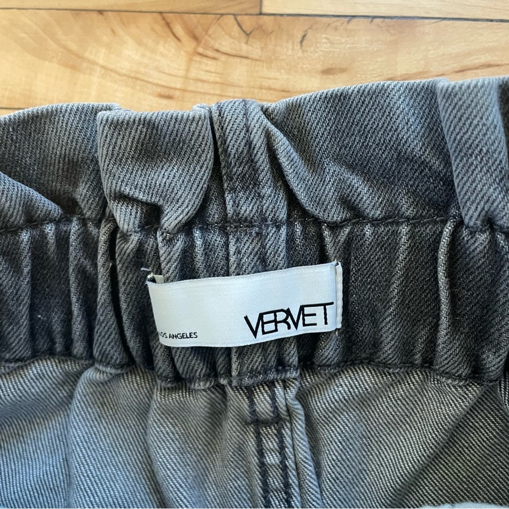 VERVET Women's Size S w26 Charcoal Gray High Rise Belted Paperbag Mom Shorts - Picture 3 of 10
